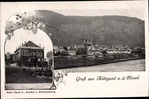 Ak Sankt Aldegund an der Mosel, Gasthof und Weinhandlung Peter Pauly II