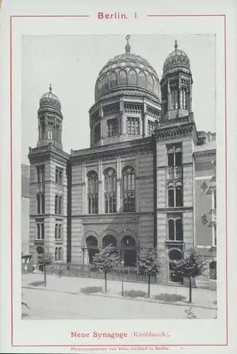 Judaika Kabinettfoto Berlin Mitte, Neue Synagoge, Knoblauch, Oranienburger Straße