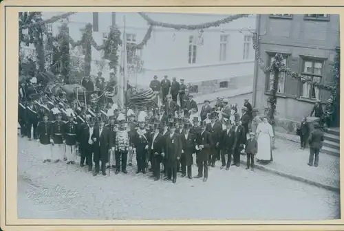 Kabinettfoto Salzwedel in der Altmark, Fotograf Rud. Oberst, Schützenfest, Kutsche, Vorstand