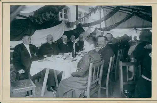 Kabinettfoto Salzwedel Altmark, Fotograf Rud. Oberst, Schützenfest, Schützengesellschaft im Festzelt