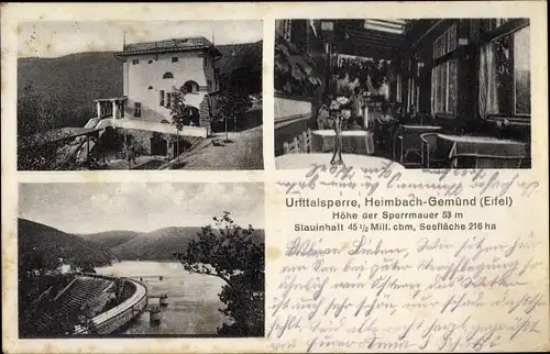 Ak Heimbach Gemünd in der Eifel, Urfttalsperre, Seehof Restaurant, Innenansicht, Carl Arens