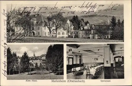 Ak Obersasbach Sasbach Baden Württemberg, Marienheim, altes Haus, Speisesaal