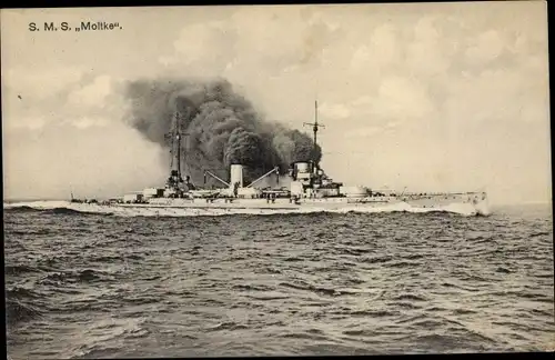 Ak Deutsches Kriegsschiff, SMS Moltke, Großer Kreuzer, Kaiserliche Marine