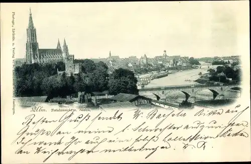 Ak Ulm an der Donau, Panorama, Süden