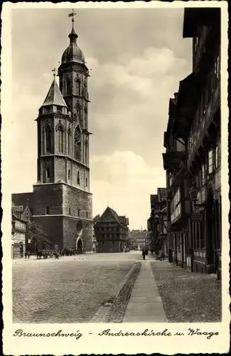Ak Braunschweig in Niedersachsen, Andreaskirche, Waage