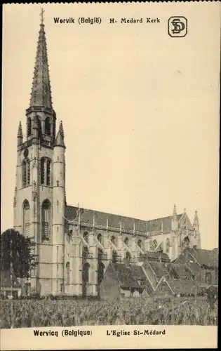 Ak Geluwe Wervik Westflandern, H. Medard Kerk