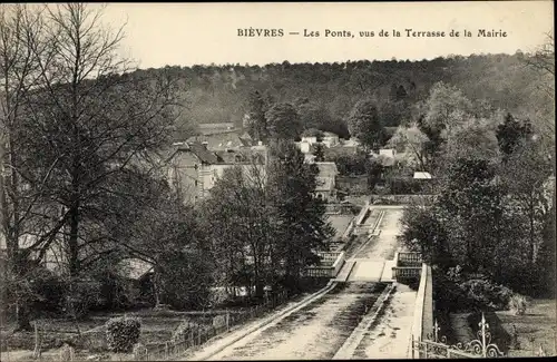 Ak Bièvres Essonne, Les Ponts vus de la terrasse de la Mairie