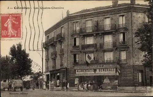 Ak Colombes Hauts de Seine, Les Quatre Chemins, Commerces