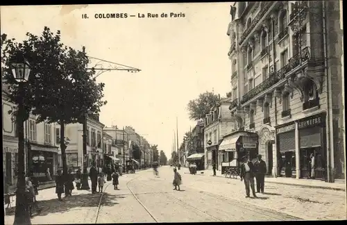 Ak Colombes Hauts de Seine, Rue de Paris