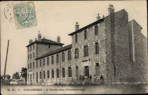 Ak Colombes Hauts de Seine, École des Champarons