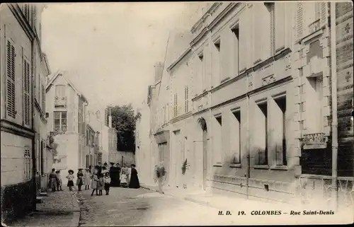 Ak Colombes Hauts de Seine, Rue Saint Denis