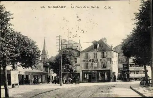 Ak Clamart Hauts de Seine, Place de la Mairie
