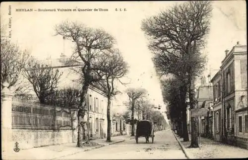 Ak Meulan en Yvelines, Boulevard Voltaire et Quartier de Thun