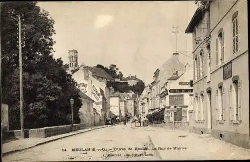 Ak Meulan en Yvelines, Entrée de Meulan, Rue de Mantes