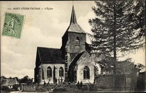 Ak Saint Léger Vauban Yonne, L´Église