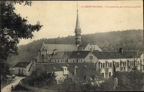 Ak Saint Léger Vauban Yonne, Vue Générale de la Pierre qui Vire