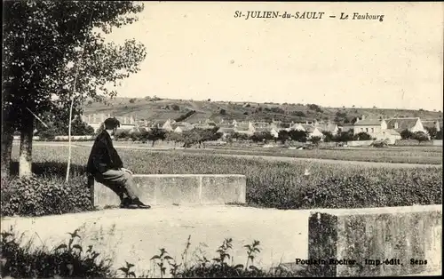 Ak Saint Julien du Sault, Le Faubourg