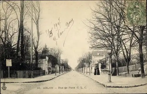 Ak Ablon Val de Marne, Rue de Paris