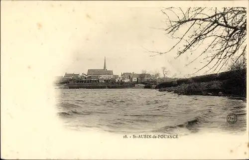 Ak Saint Aubin de Pouancé Maine-et-Loire, Panorama près de la Rivière