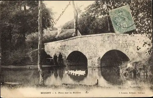 Ak Boigny Loiret, Pont sur la Bionne