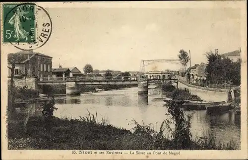 Ak Niort Deux Sèvres, La Sèvre au Pont de Magné