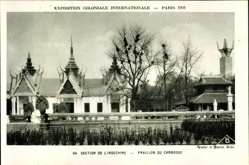Ak Paris, Exposition Coloniale Internationale 1931, Pavillon du Cambodge