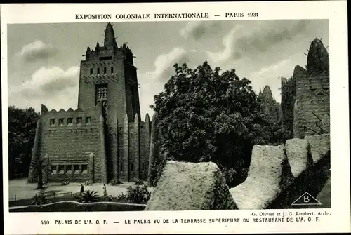 Ak Paris, Exposition Coloniale Internationale 1931, Palais de la AOF, Afrique Occidentale française