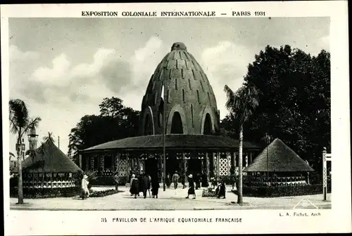 Ak Paris, Exposition Coloniale Internationale 1931, Pavillon de l'Afrique Equatoriale Francaise