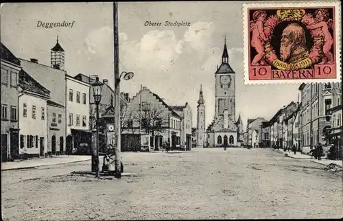 Ak Deggendorf im Bayerischen Wald Niederbayern, Oberer Stadtplatz