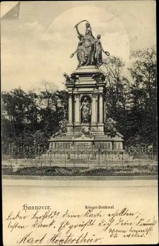 Ak Hannover in Niedersachsen, Kriegerdenkmal