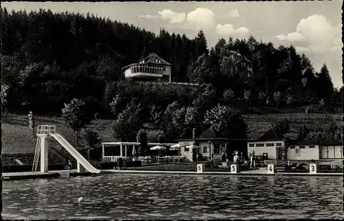 Ak Bad Driburg in Westfalen, Freibad mit Falkenhöhe