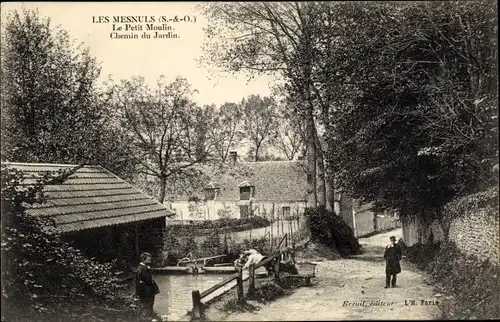 Ak Les Mesnuls Yvelines, Le Petit Moulin, Chemin du Jardin