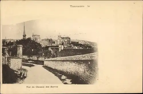 Ak Tonnerre Yonne, Vue du Chemin des Barres