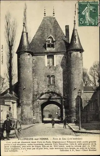 Ak Villeneuve sur Yonne, La Porte de Sens