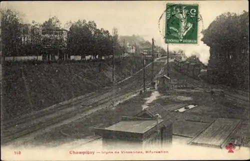 Ak Champigny sur Marne Val de Marne, Ligne de Vincenne, Bifurcation