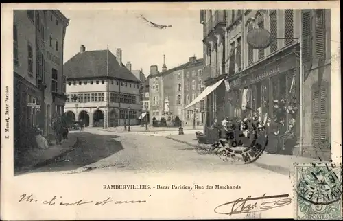 Ak Rambervillers Vosges, Bazar Parisien, Rue des Merchands