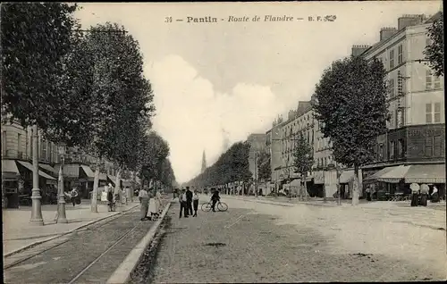 Ak Pantin Seine Saint Denis, Route de Flandre