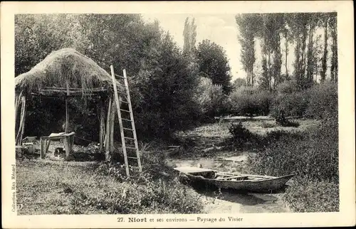 Ak Niort Deux Sèvres, Paysage du Vivier