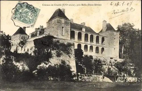 Ak Melle Deux Sèvres, Château Chaillé