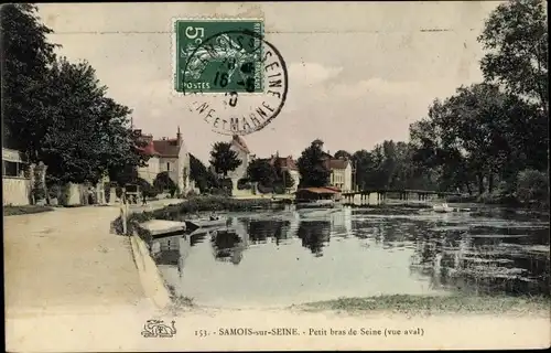 Ak Samois sur Seine Seine et Marne, Petit Bras de Seine