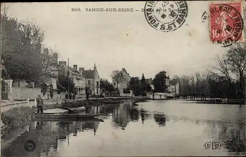 Ak Samois sur Seine Seine et Marne, Bords de la Seine