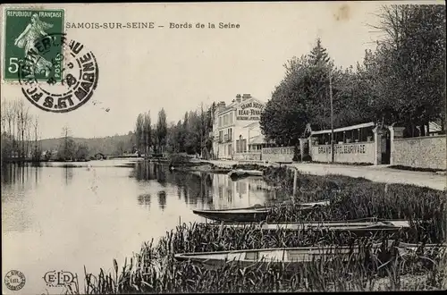 Ak Samois sur Seine Seine et Marne, Bords de la Seine