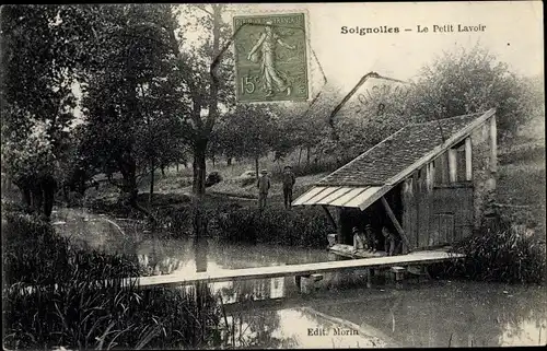 Ak Soignolles en Brie Seine et Marne, Le Petit Lavoir