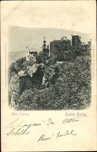 Relief Ak Baden Baden am Schwarzwald, Altes Schloss