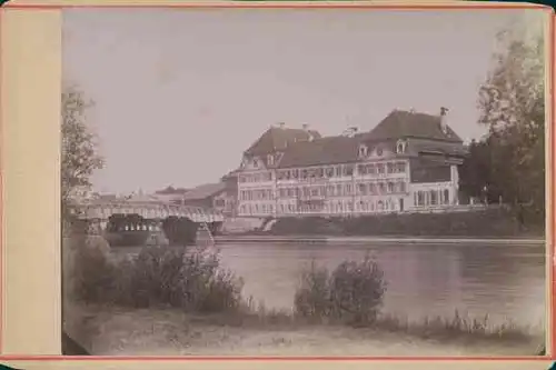 Kabinettfoto Donauwörth im Landkreis Donau Ries, Hotel Krebs von Süden aus gesehen