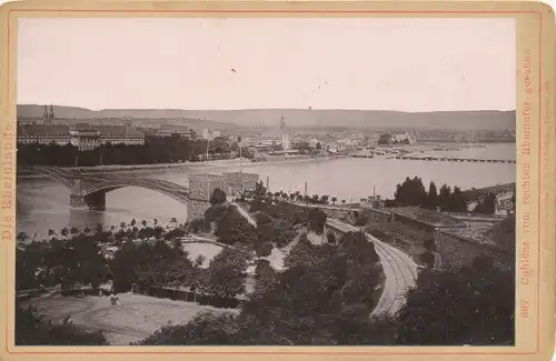 Ak Koblenz am Rhein, Rheinpartie, Eisenbahnbrücke