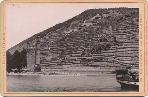Kabinettfoto Bingen am Rhein, Mäuseturm, Ruine Ehrenfels