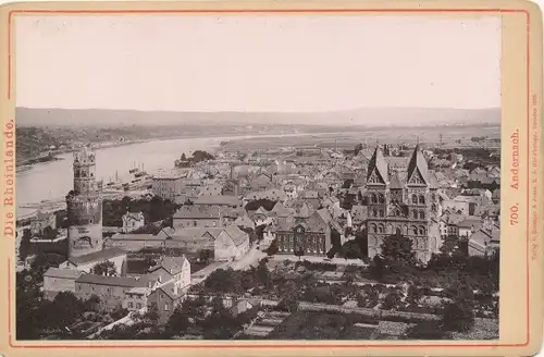 Kabinettfoto Andernach am Rhein, Gesamtansicht, Vogelschau