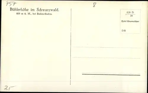 Ak Baden Baden am Schwarzwald, Sanatorium Bühlerhöhe