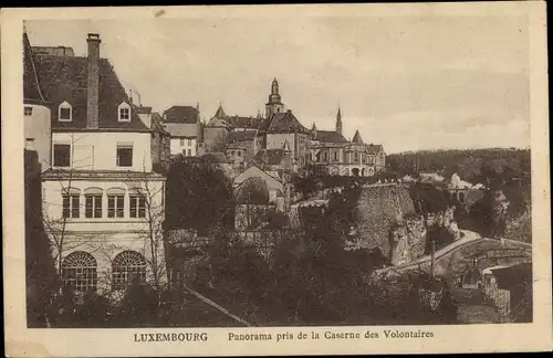 Ak Luxemburg, Panorama pris de la Caserne des Volontaires